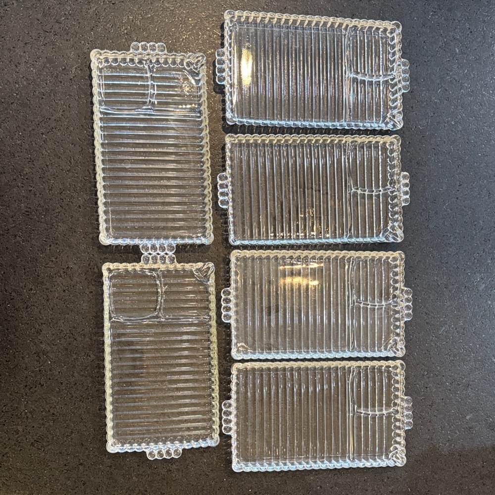 Hazel Atlas Vintage Sip and Snack Serving Trays